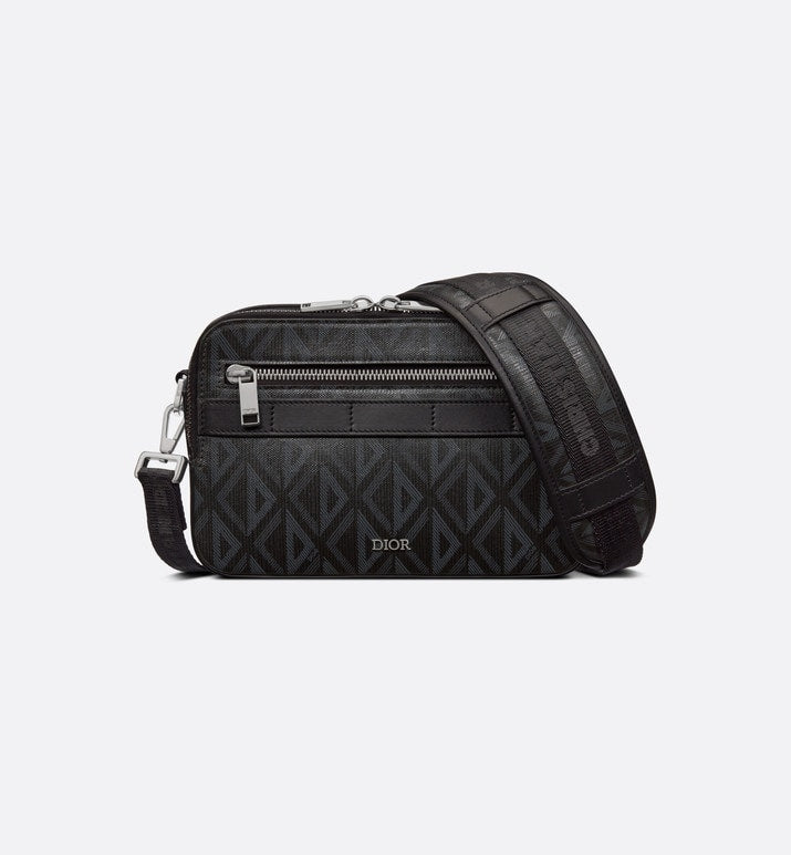 Safari Bag with Strap • Black CD Diamond Canvas