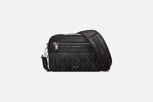 Safari Bag with Strap • Black CD Diamond Canvas