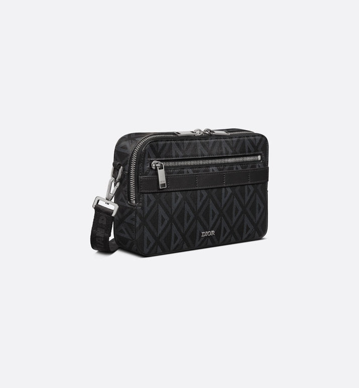 Safari Bag with Strap • Black CD Diamond Canvas