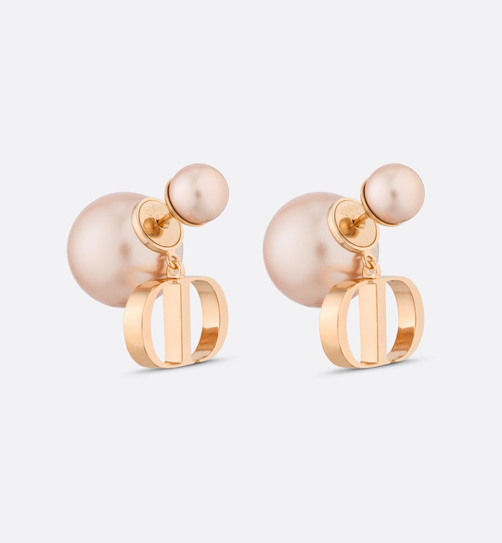 Dior Tribales Earrings • Pink-Finish Metal and Pink Resin Pearls