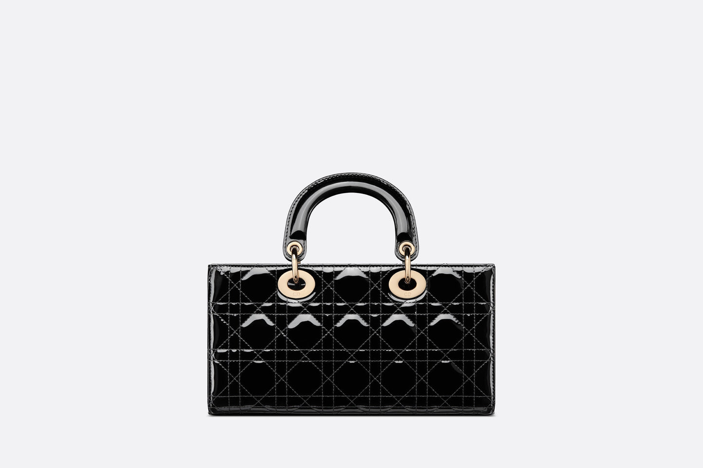 Medium Lady D-Joy Bag • Black Patent Cannage Calfskin