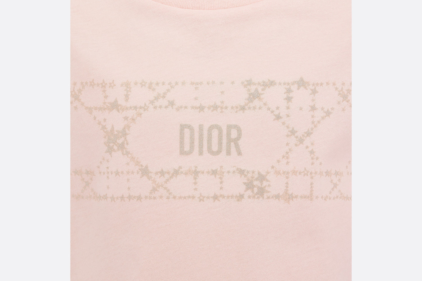 Kid's T-Shirt • Pale Pink Cotton Jersey with Pale Gold-Tone Cannage Motif