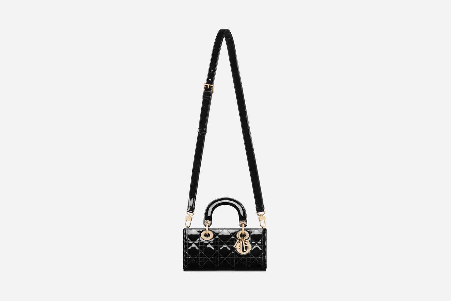 Small Lady D-Joy Bag • Black Patent Cannage Calfskin