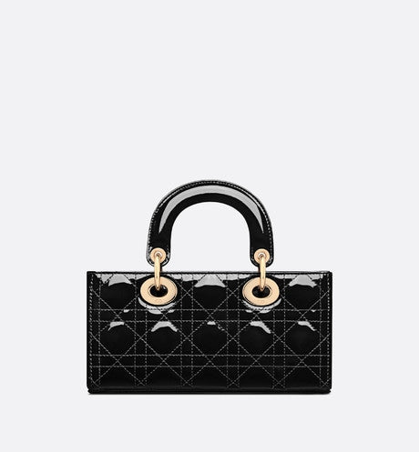Small Lady D-Joy Bag • Black Patent Cannage Calfskin