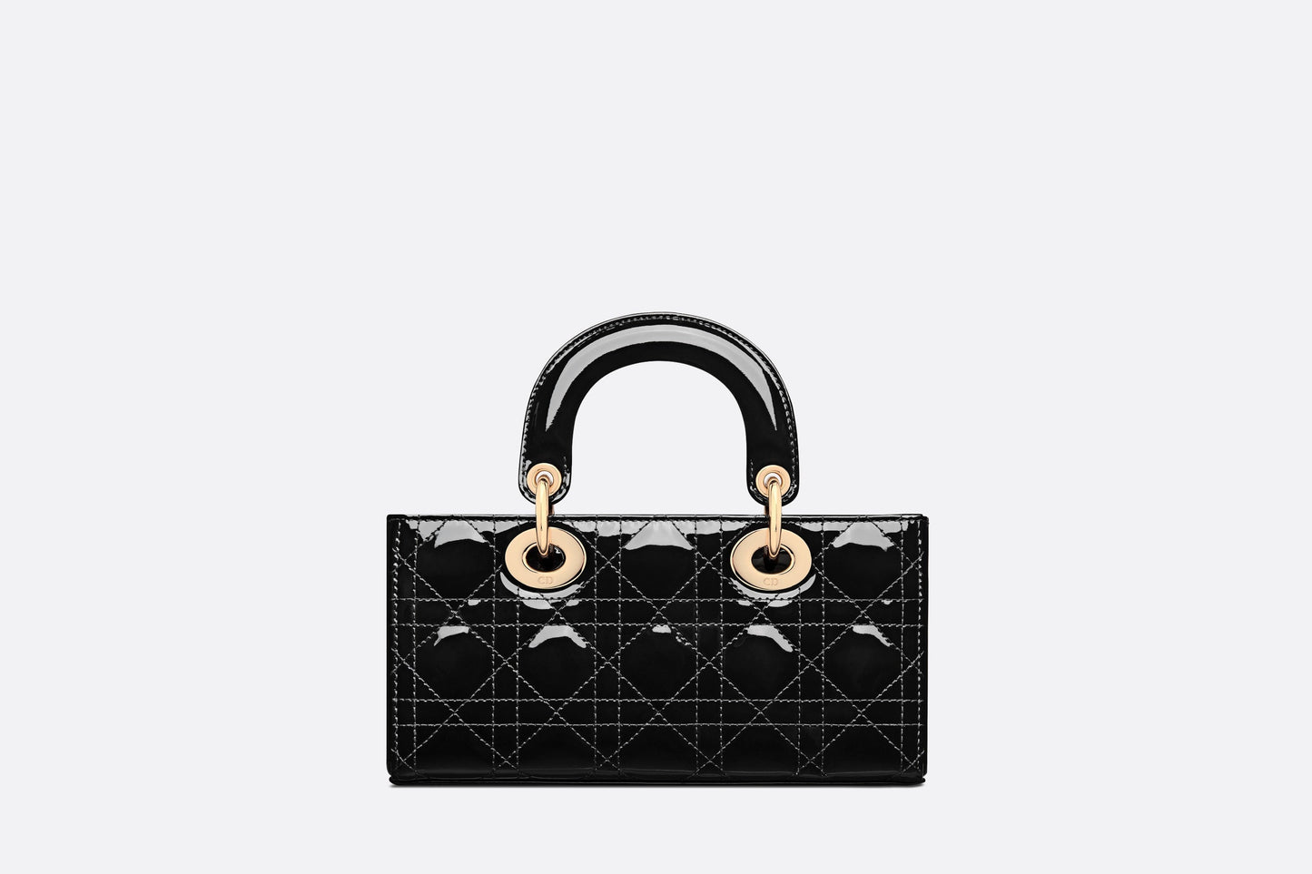 Small Lady D-Joy Bag • Black Patent Cannage Calfskin