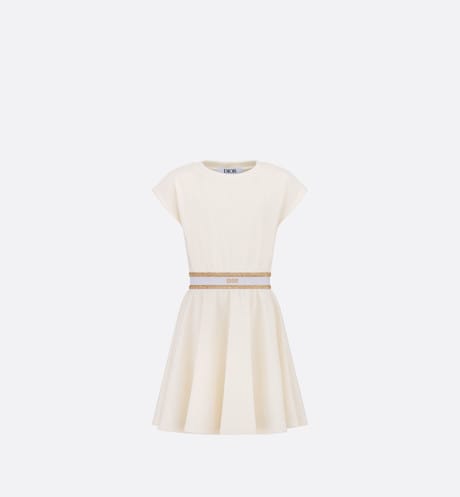 Kid's Short Skater Dress • Ivory Cotton-Blend Fleece
