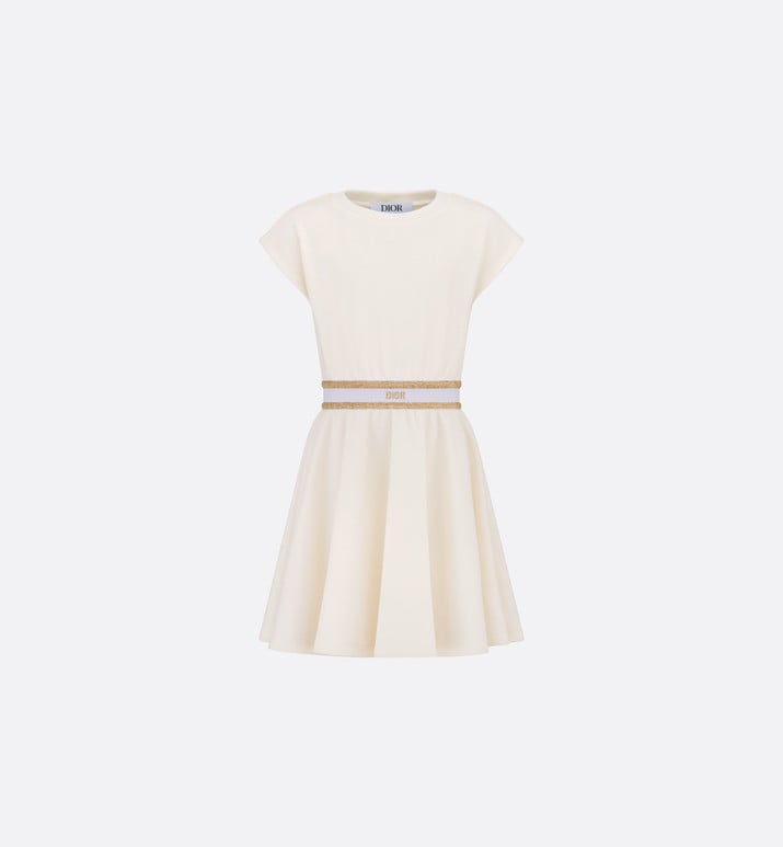 Kid's Short Skater Dress • Ivory Cotton-Blend Fleece