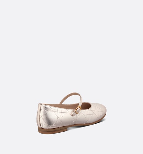 Kid's Ballet Flat • Gold-Tone Cannage Calfskin