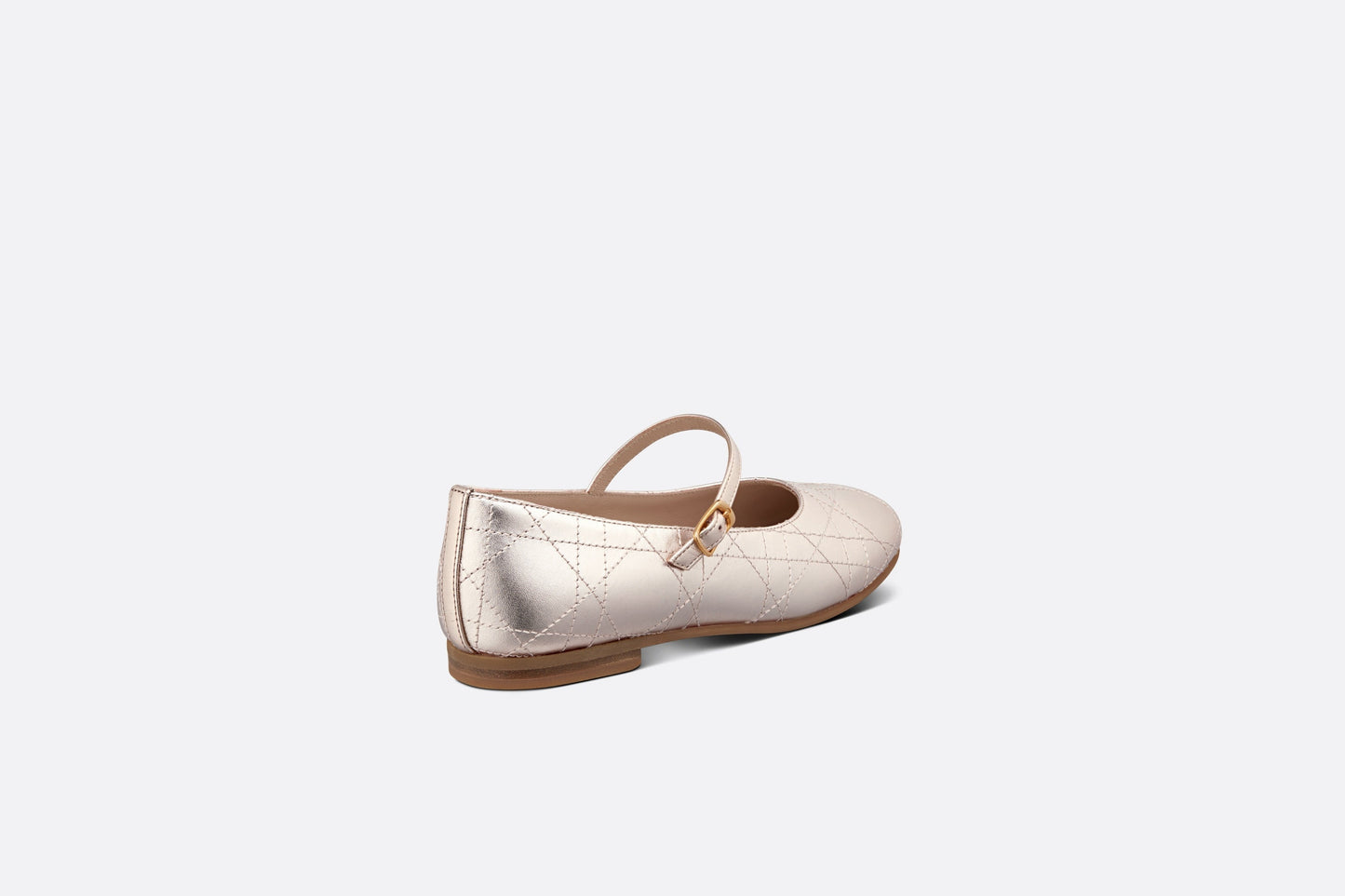 Kid's Ballet Flat • Gold-Tone Cannage Calfskin