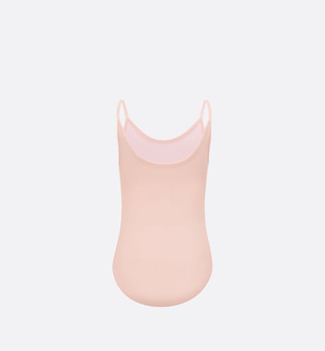 Kid's One-Piece Swimsuit • Pale Pink Technical Fabric with Pale Gold-Tone Cannage Motif