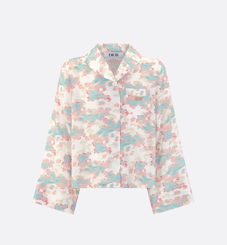 Kid's Shirt • Ivory Technical Voile with Pink and Turquoise Floral Print