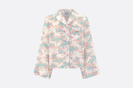Kid's Shirt • Ivory Technical Voile with Pink and Turquoise Floral Print