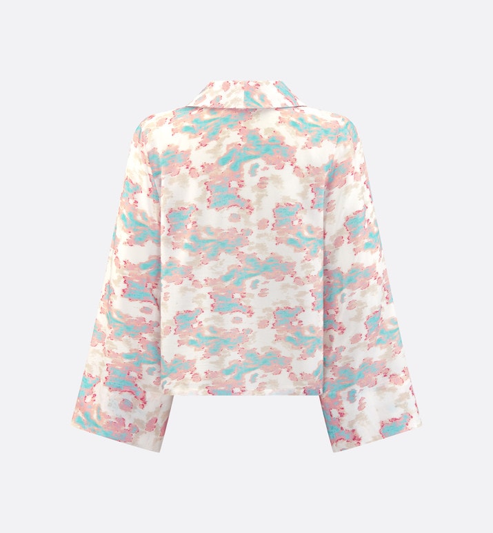 Kid's Shirt • Ivory Technical Voile with Pink and Turquoise Floral Print