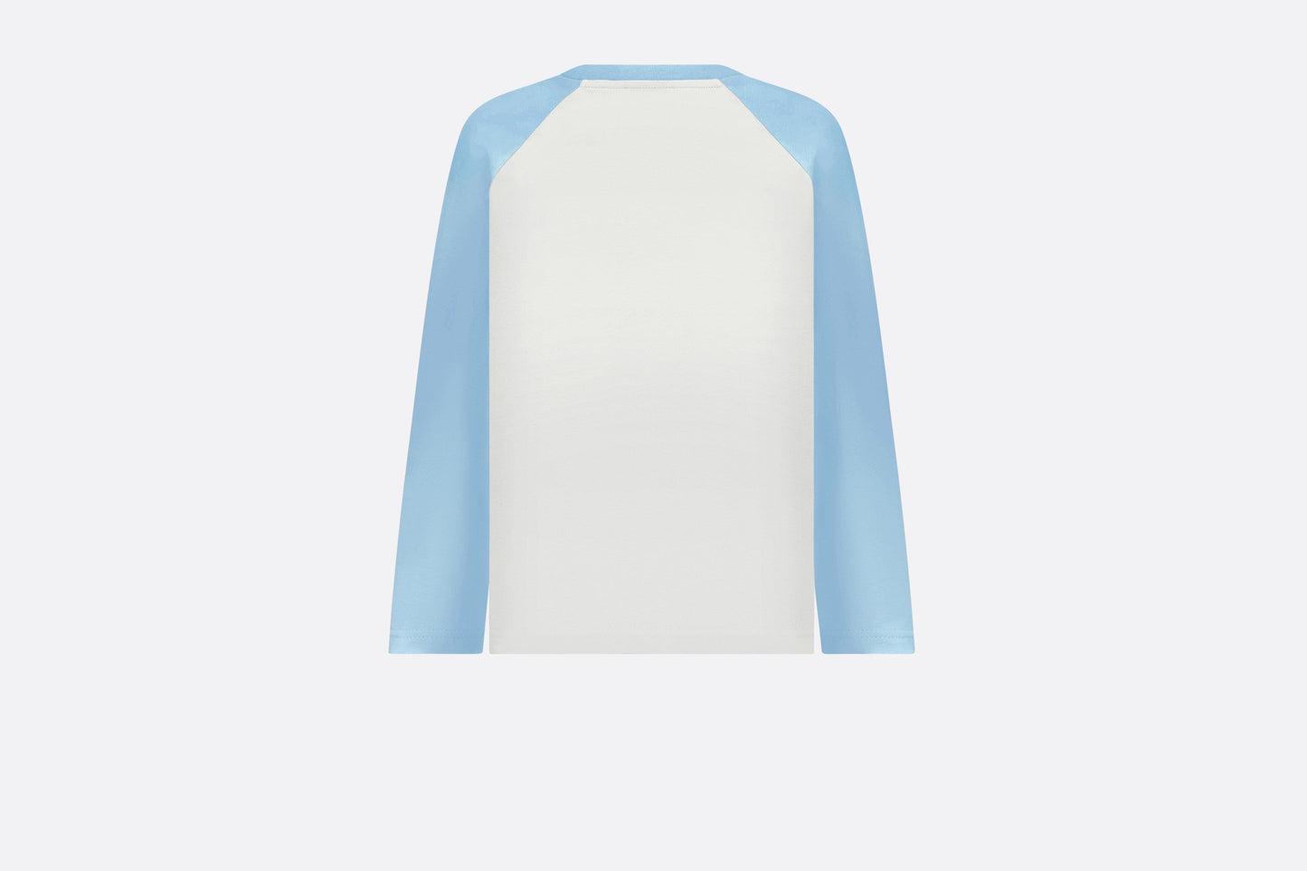 Kid's Long-Sleeved T-Shirt • Ivory and Sky Blue Cotton Jersey