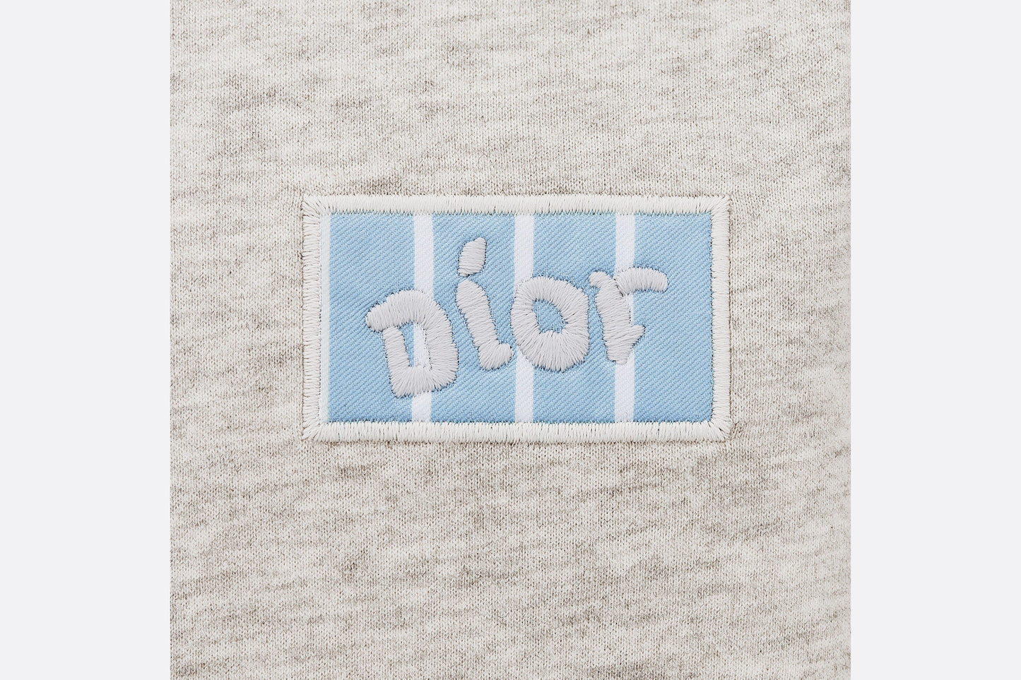 Kid's Polo Shirt • Heathered Gray Cotton Jersey and White Cotton Poplin with Sky Blue Stripes