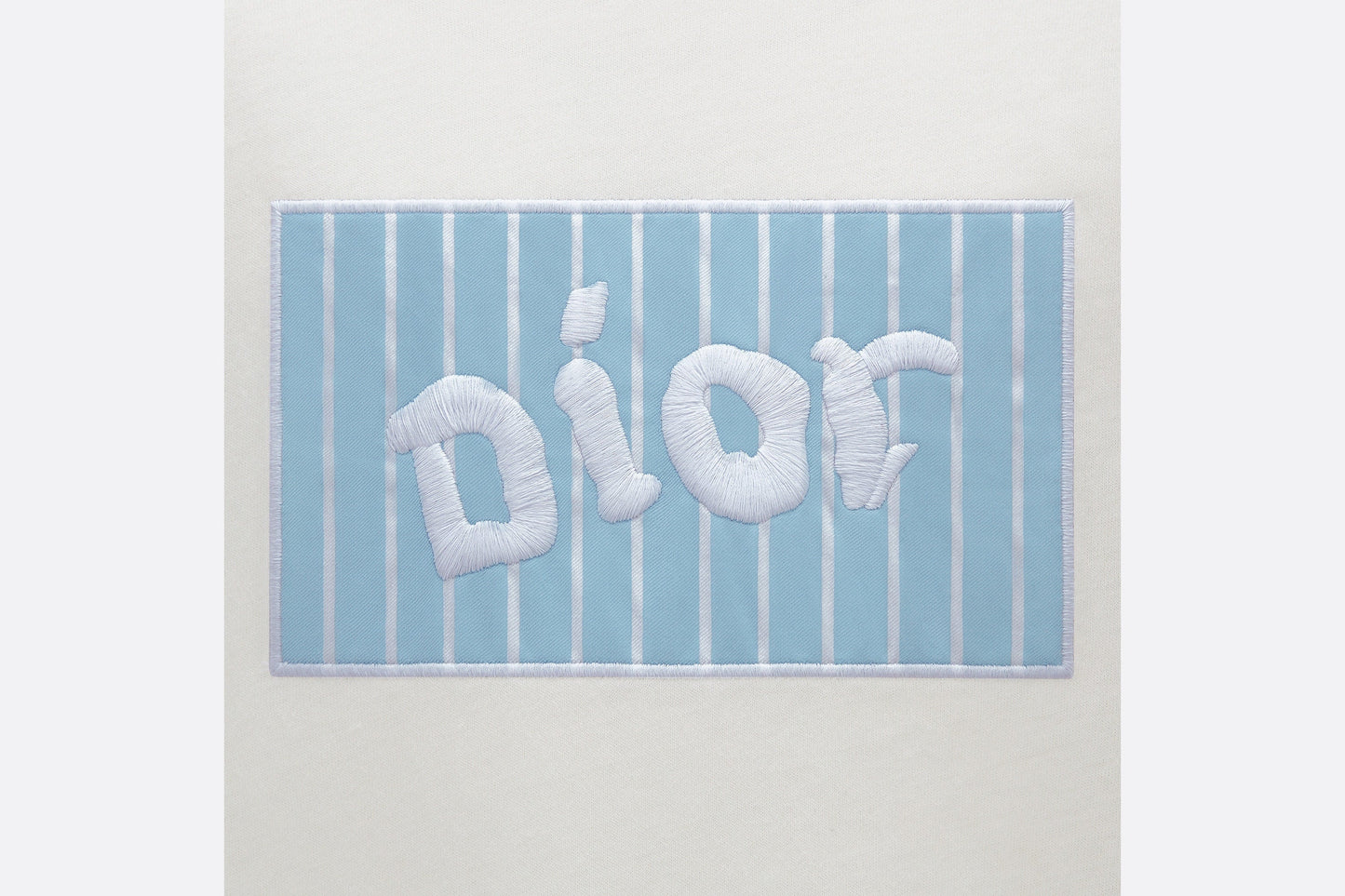 Kid's Long-Sleeved T-Shirt • Ivory and Sky Blue Cotton Jersey