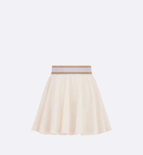 Kid's Short Skater Skirt • Ivory Cotton-Blend Fleece