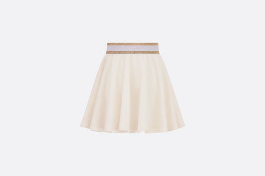 Kid's Short Skater Skirt • Ivory Cotton-Blend Fleece