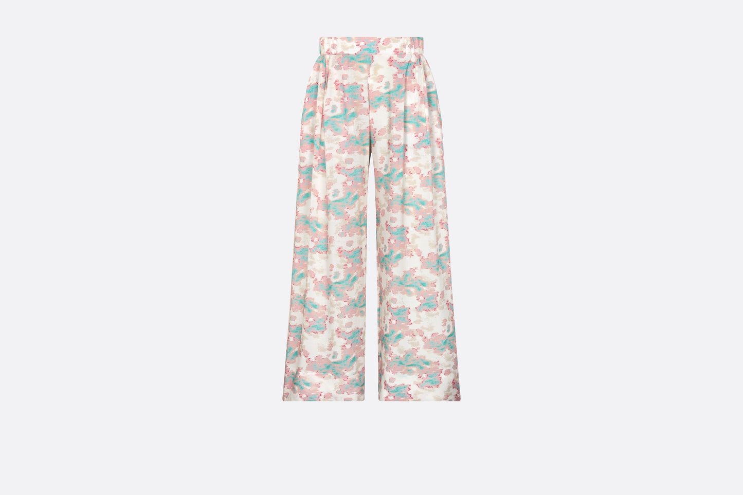 Kid's Loose Pants • Ivory Technical Voile with Pink and Turquoise Floral Print