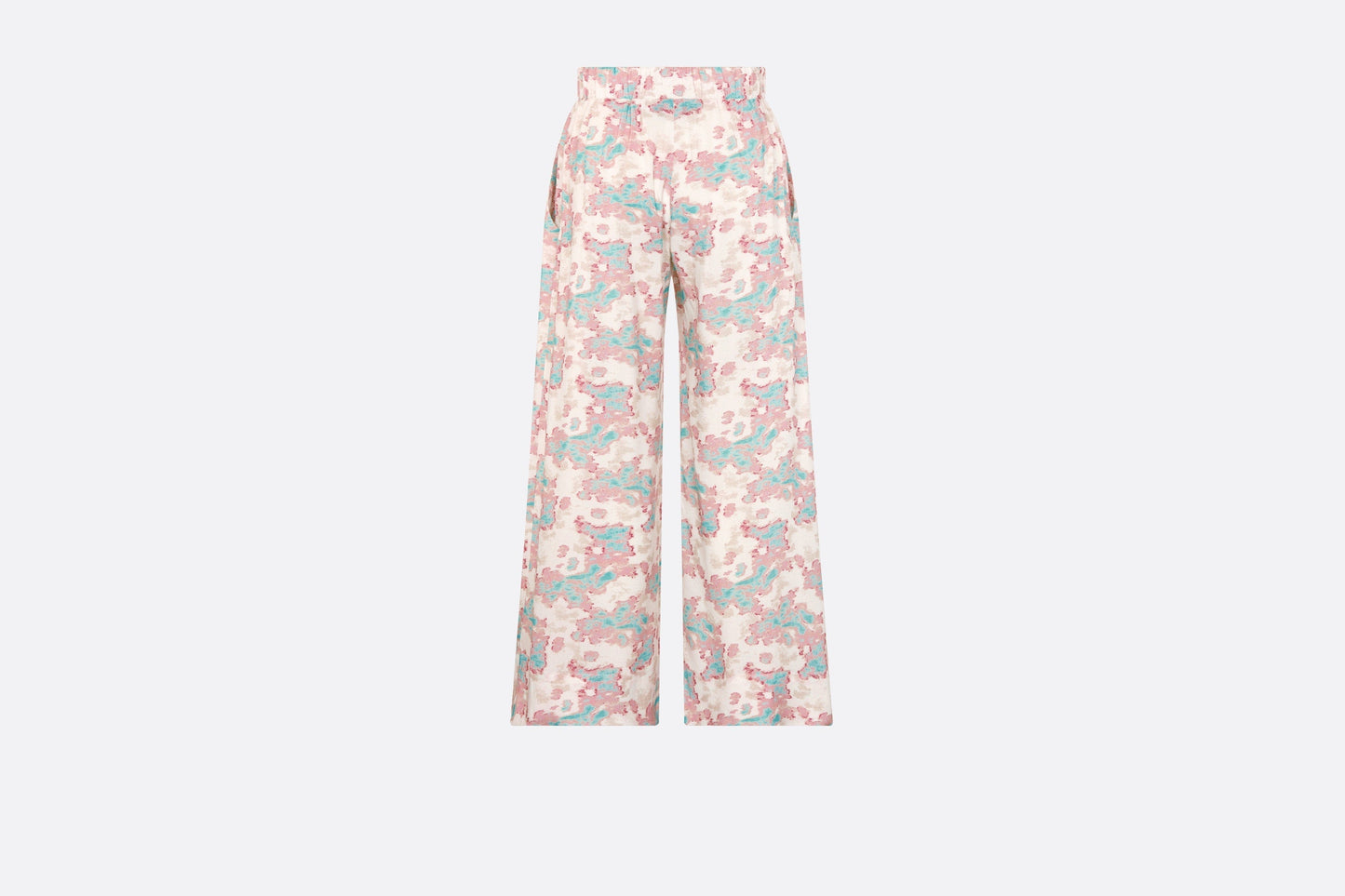 Kid's Loose Pants • Ivory Technical Voile with Pink and Turquoise Floral Print