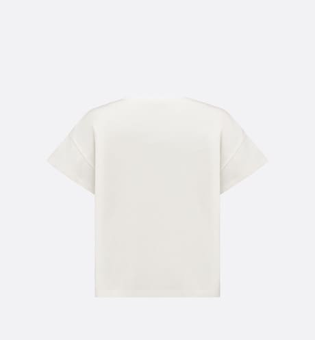 Kid's T-Shirt • Ivory Cotton Jersey with Pale Gold-Tone Cannage Motif