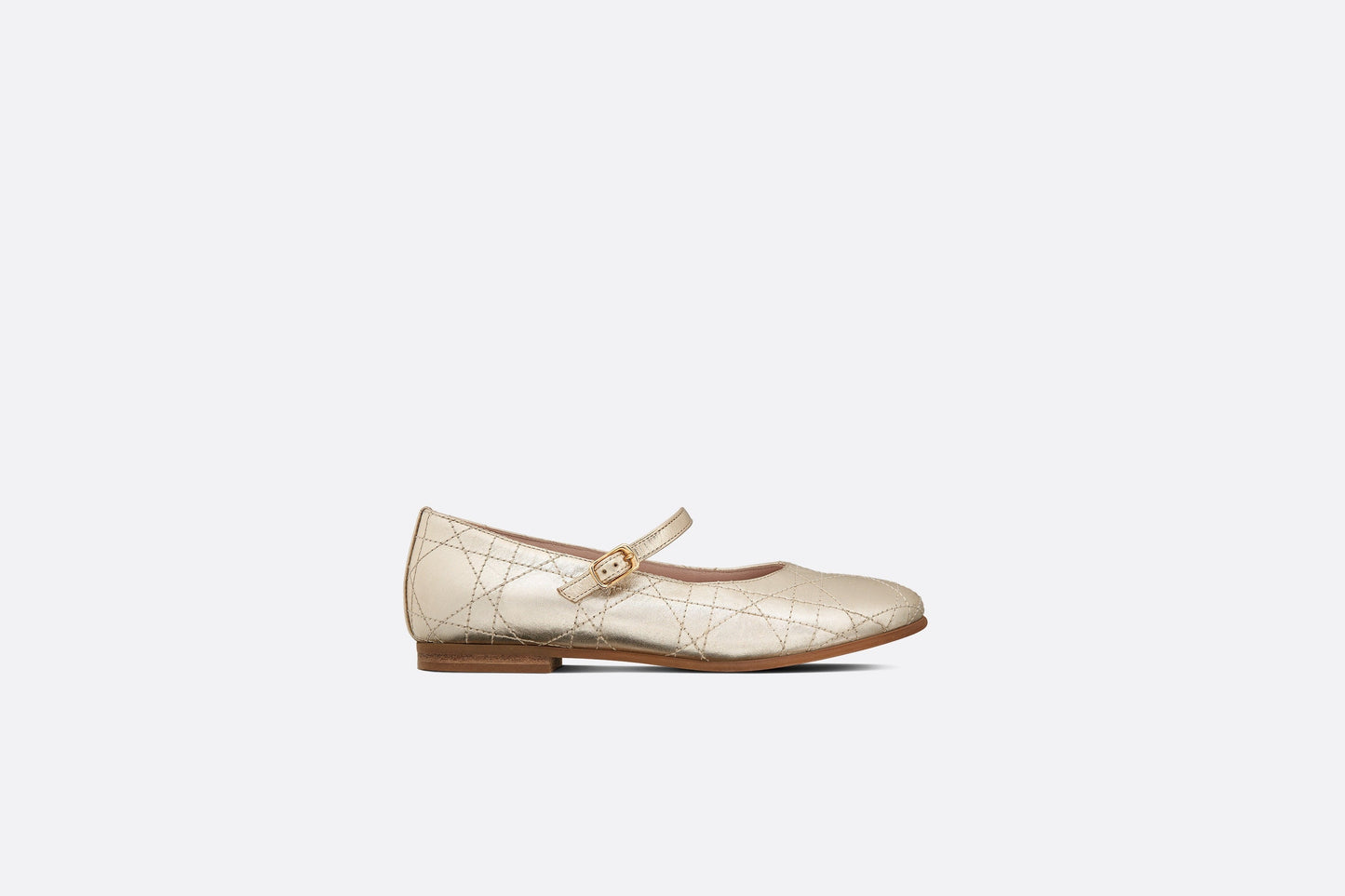 Kid's Ballet Flat • Gold-Tone Cannage Calfskin