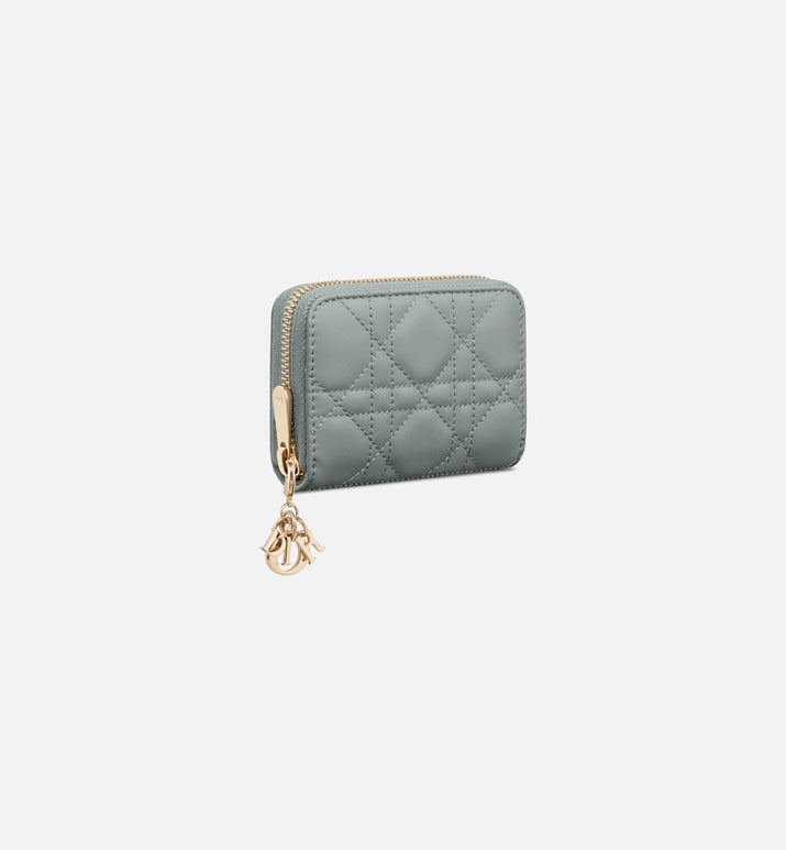 Small Lady Dior Voyageur Coin Purse • Cloud Blue Cannage Lambskin