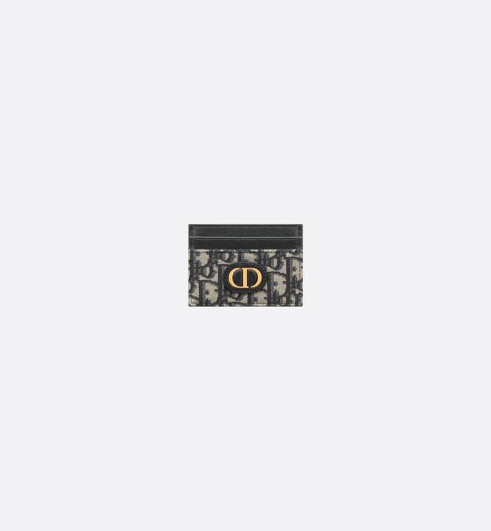 30 Montaigne Five-Slot Card Holder • Blue Dior Oblique Jacquard