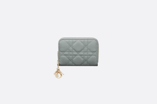 Small Lady Dior Voyageur Coin Purse • Cloud Blue Cannage Lambskin