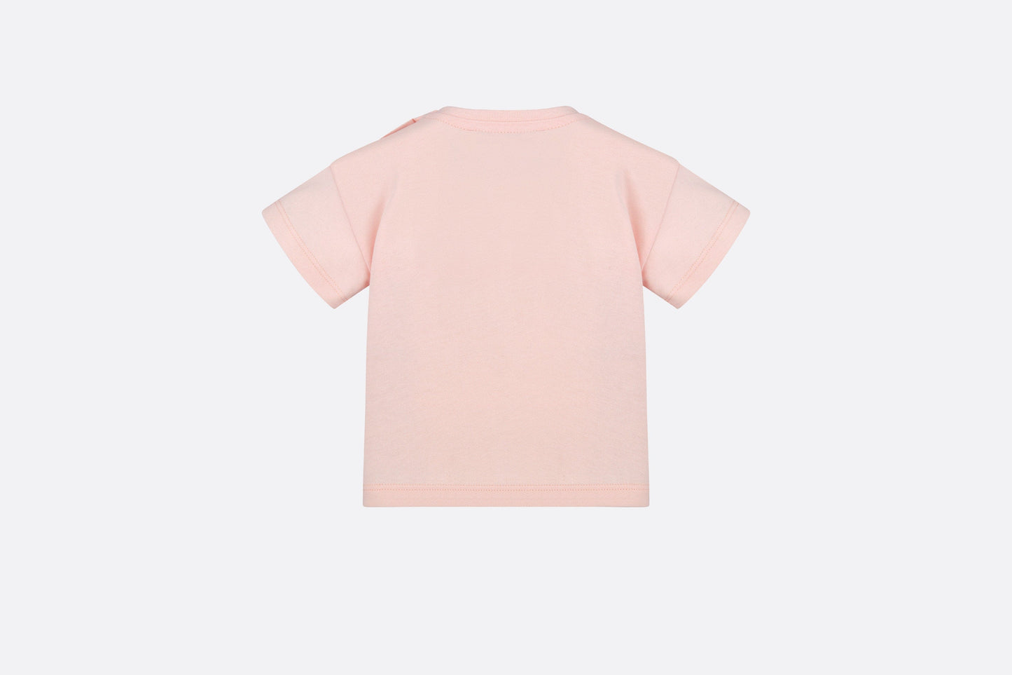 Baby T-Shirt • Pale Pink Cotton Jersey with Pale Gold-Tone Cannage Motif