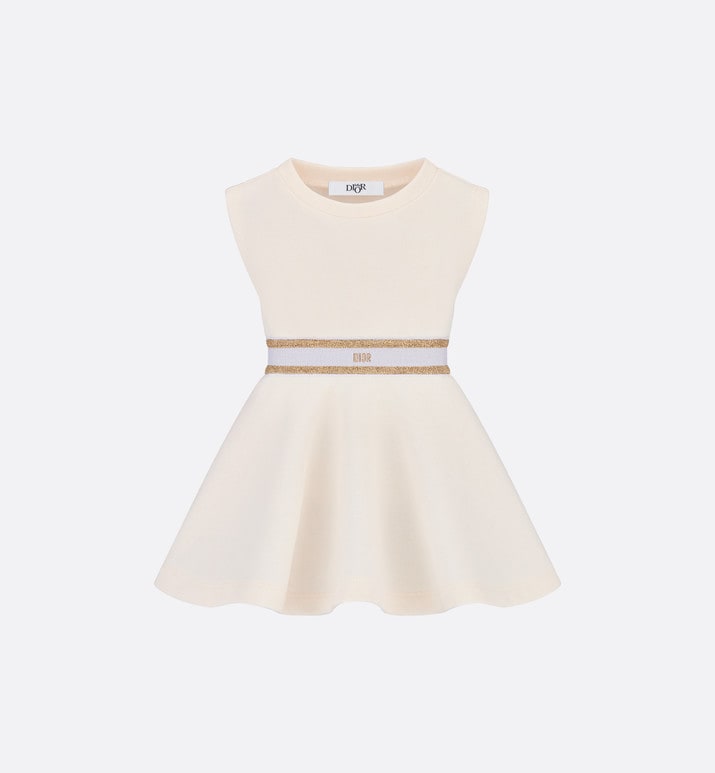 Baby Skater Dress • Ivory Cotton-Blend Fleece