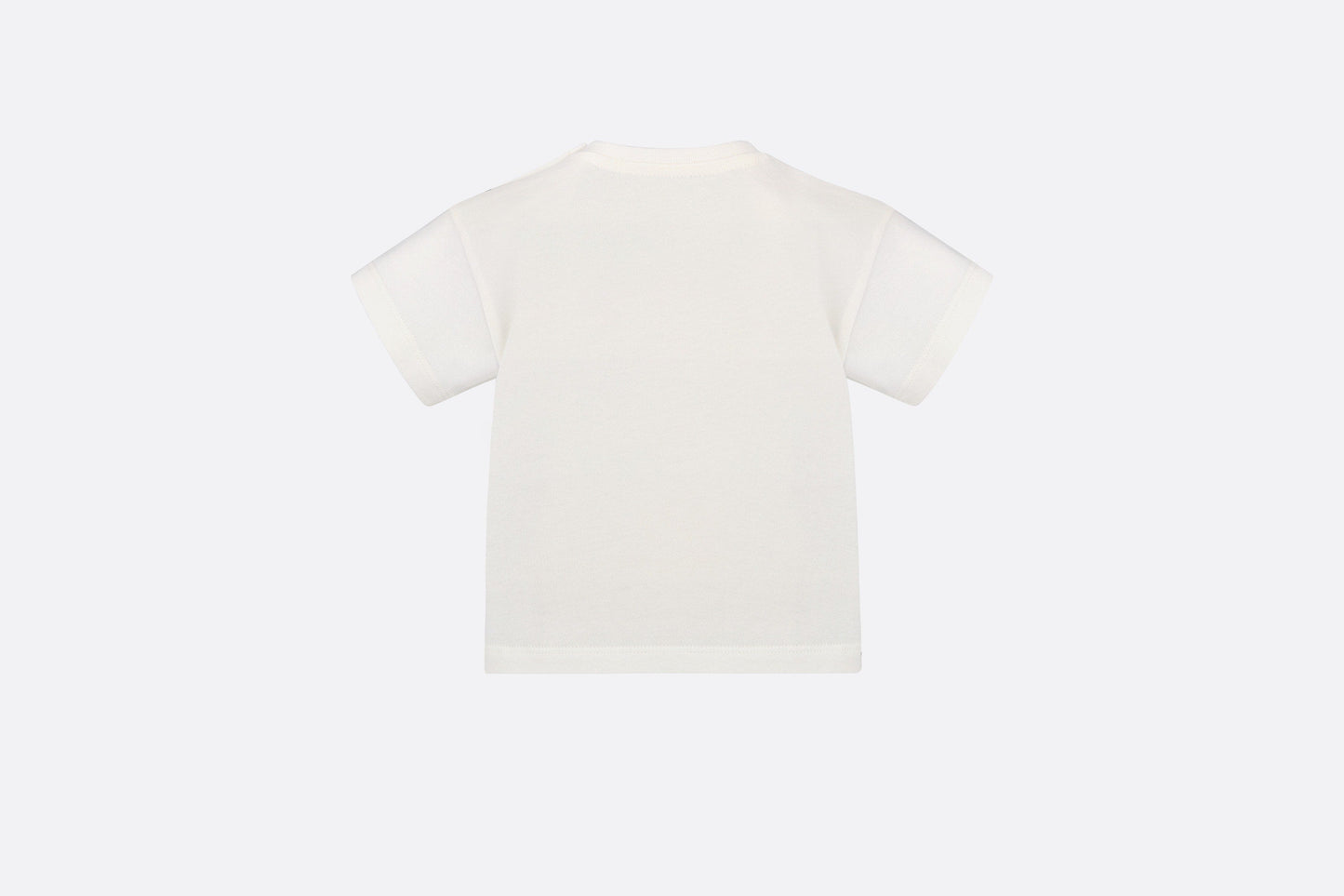 Baby T-Shirt • Ivory Cotton Jersey with Pale Gold-Tone Cannage Motif