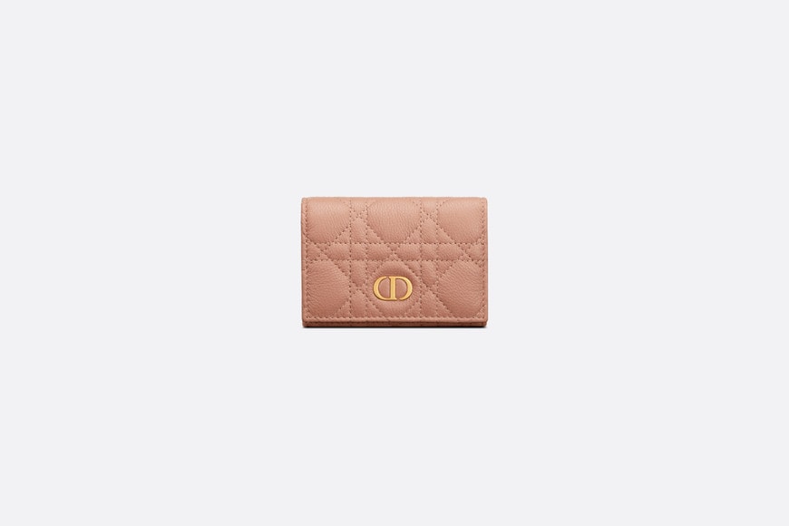 Dior Caro XS Wallet • Rose Des Vents Supple Cannage Calfskin