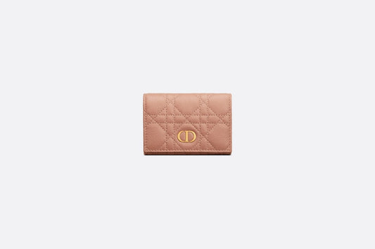Dior Caro XS Wallet • Rose Des Vents Supple Cannage Calfskin