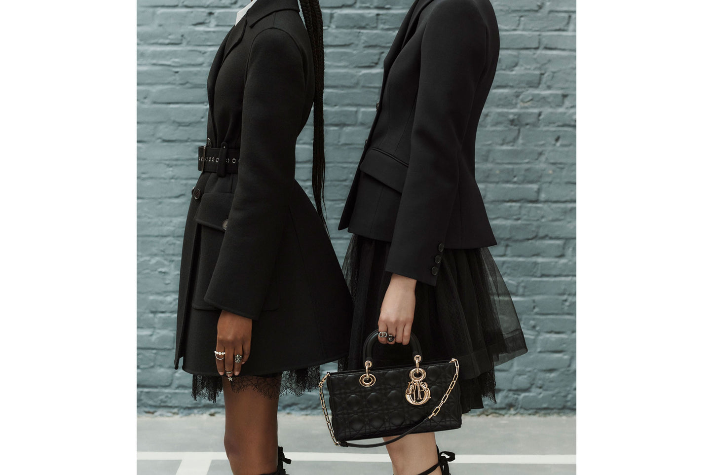 Medium Lady D-Joy Bag • Black Patent Cannage Calfskin