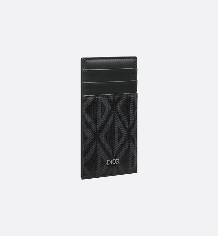 Card Holder with Bill Clip • Black CD Diamond Canvas