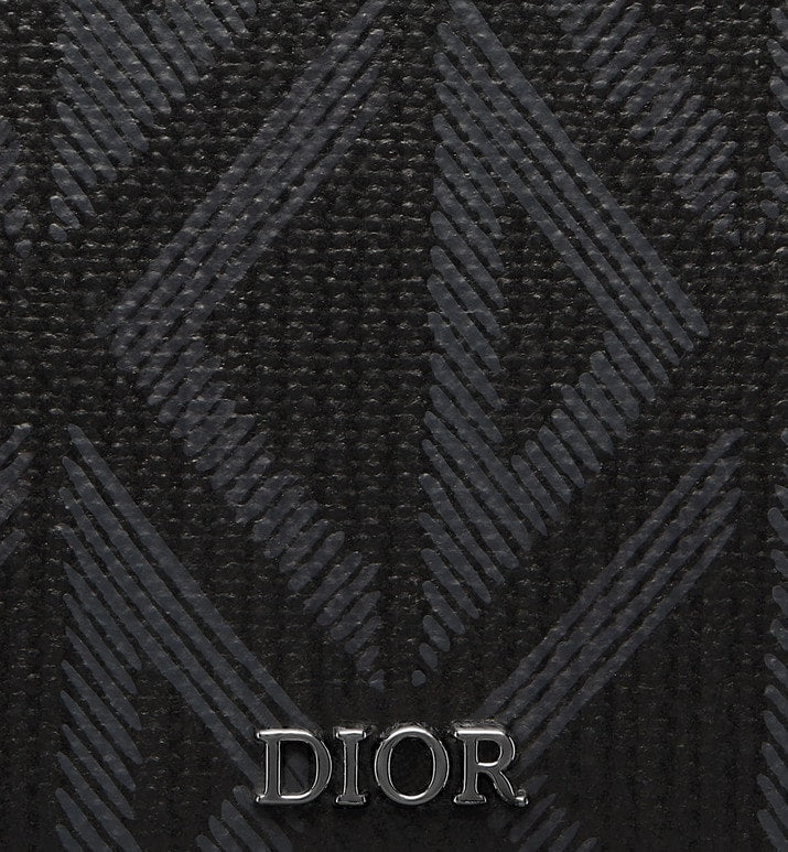 Card Holder with Bill Clip • Black CD Diamond Canvas