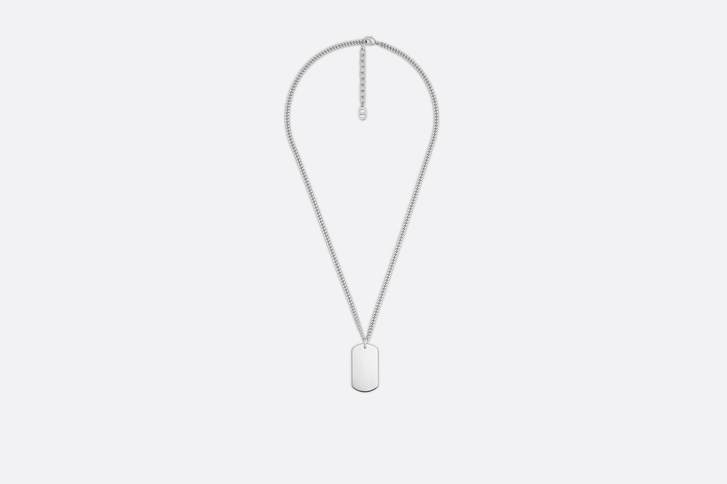 CD Couture Plate Pendant Necklace • Silver-Finish Brass