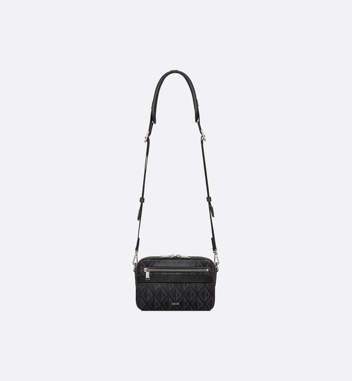 Safari Bag with Strap • Black CD Diamond Canvas