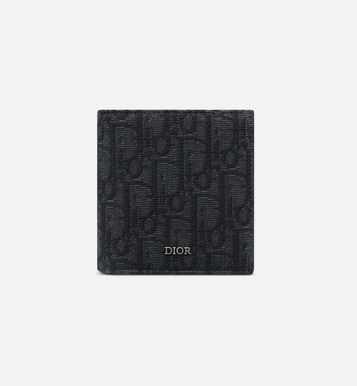 Compact Vertical Wallet • Black Dior Oblique Jacquard