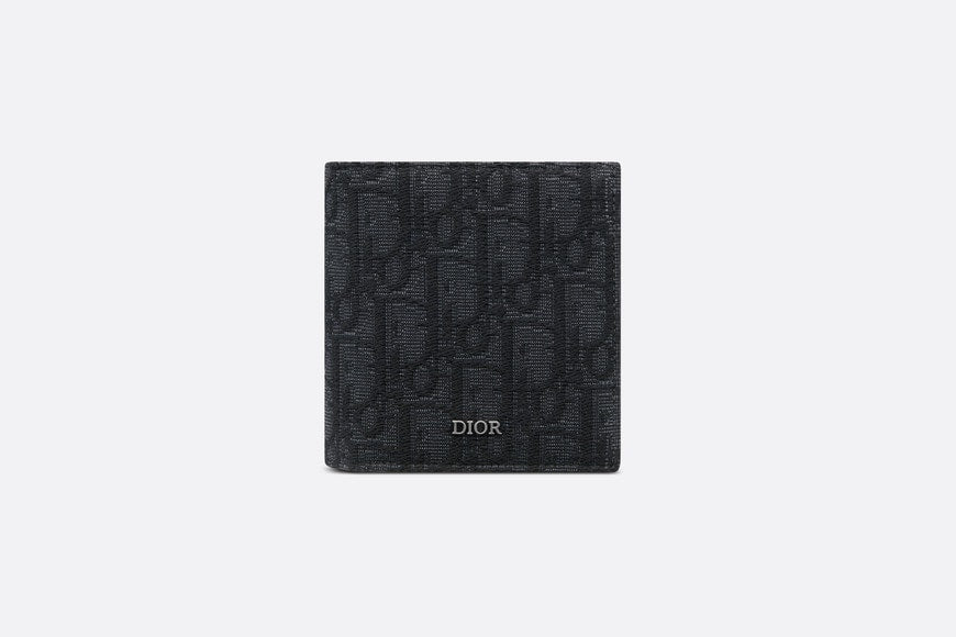 Compact Vertical Wallet • Black Dior Oblique Jacquard