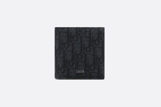 Compact Vertical Wallet • Black Dior Oblique Jacquard