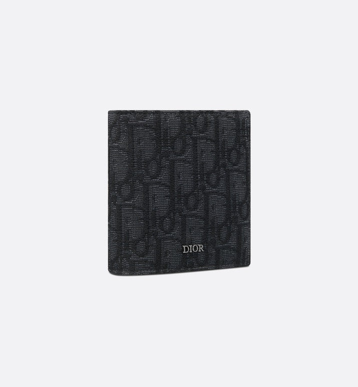 Compact Vertical Wallet • Black Dior Oblique Jacquard