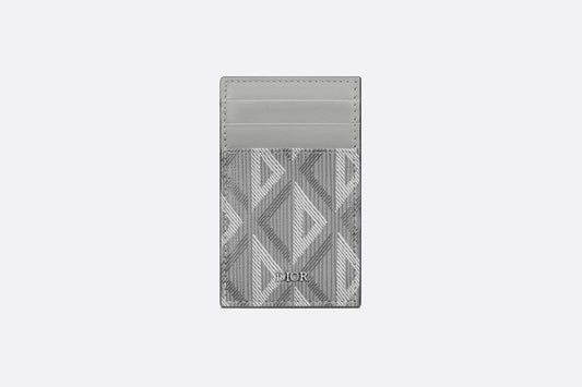 Card Holder with Bill Clip • Dior Gray CD Diamond Canvas