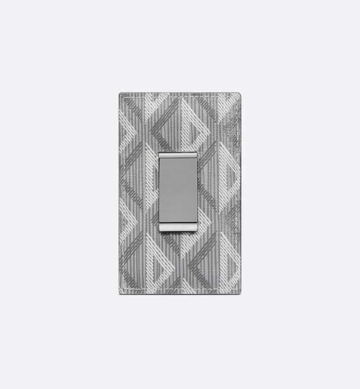 Card Holder with Bill Clip • Dior Gray CD Diamond Canvas