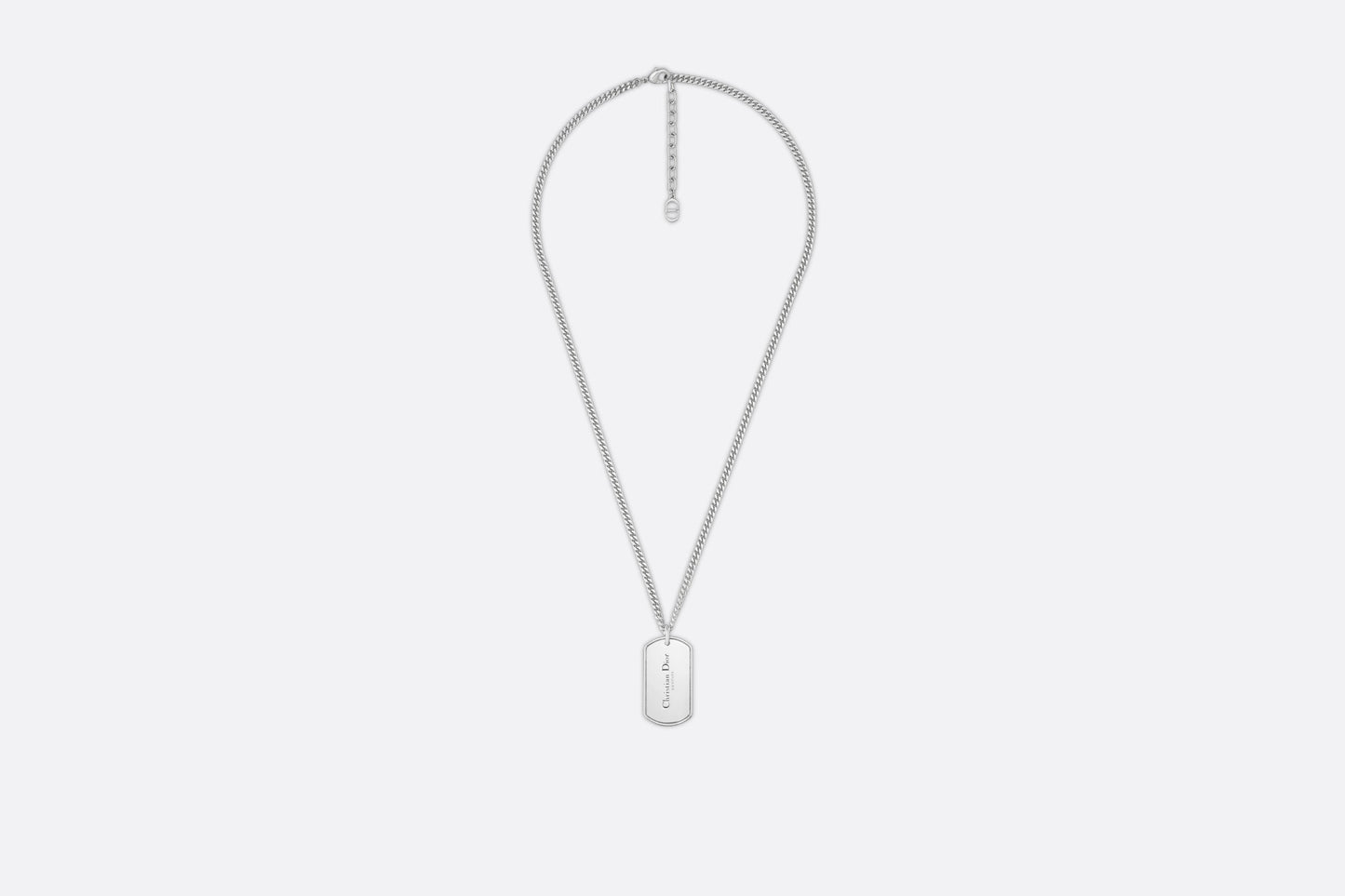 CD Couture Plate Pendant Necklace • Silver-Finish Brass