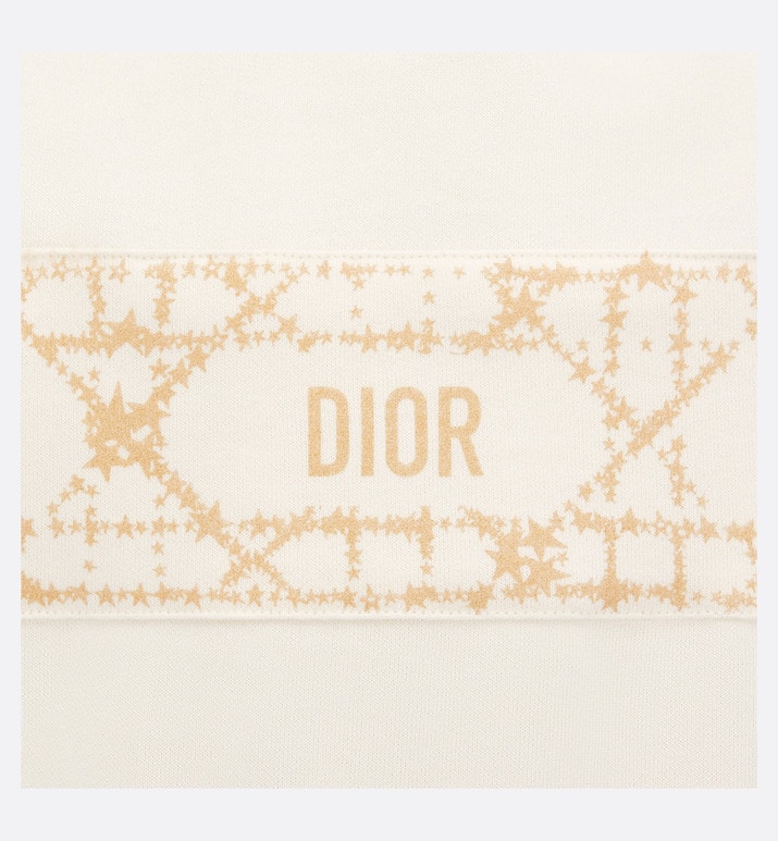 Kid's Sleeveless Cropped T-Shirt • Ivory Cotton-Blend Fleece with Pale Gold-Tone Cannage Motif