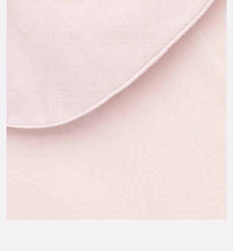 Baby Long-Sleeved Onesie • Pale Pink Cannage Jersey and Cotton Voile