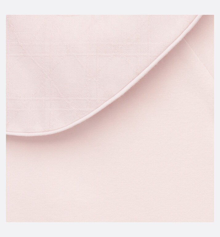 Baby Long-Sleeved Onesie • Pale Pink Cannage Jersey and Cotton Voile