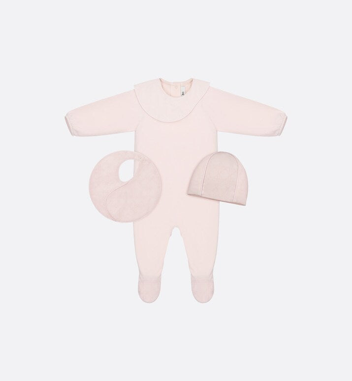 Newborn Gift Set • Pale Pink Cannage Jersey and Cotton Voile